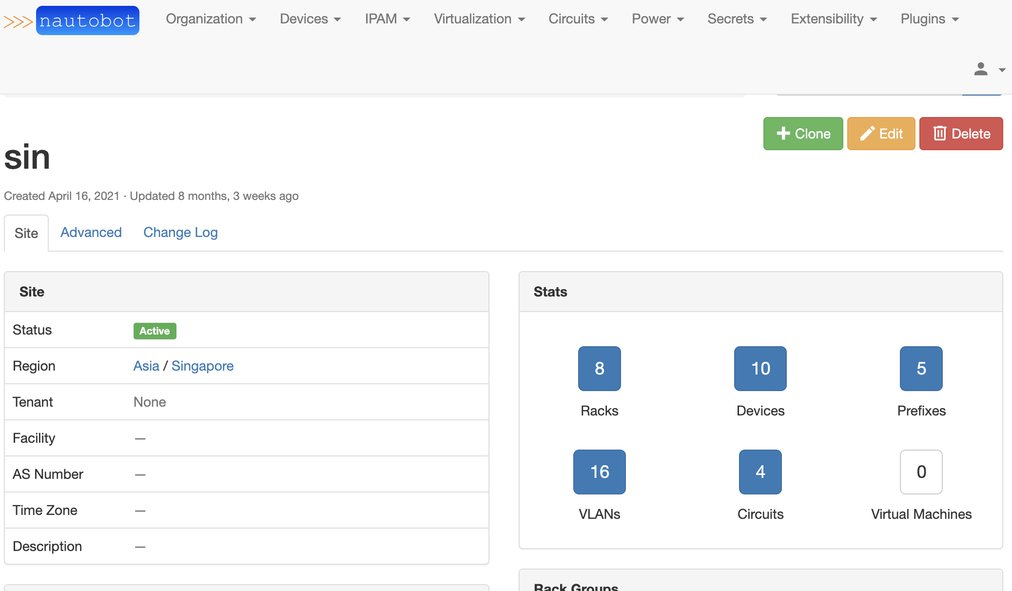 Nautobot Mock Singapore